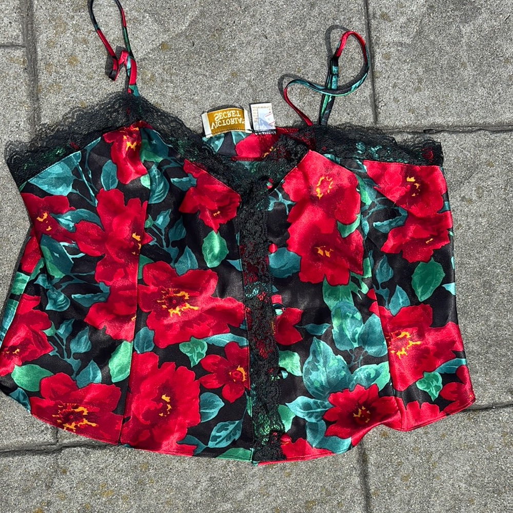 Vintage Victoria’s Secret Floral Satin Camisole Top